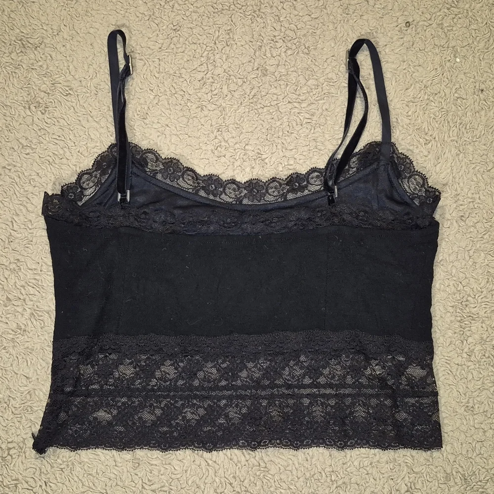 Moschino Black Lace Trim Women's Top Size 10 EUC - Picture 3 of 12